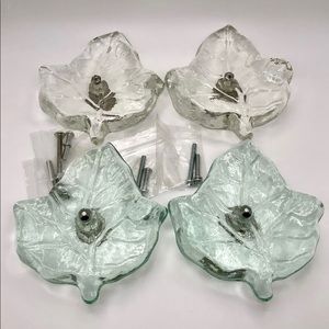 Gorgeous Metal and Murano Glass Knobs Blue and Clear